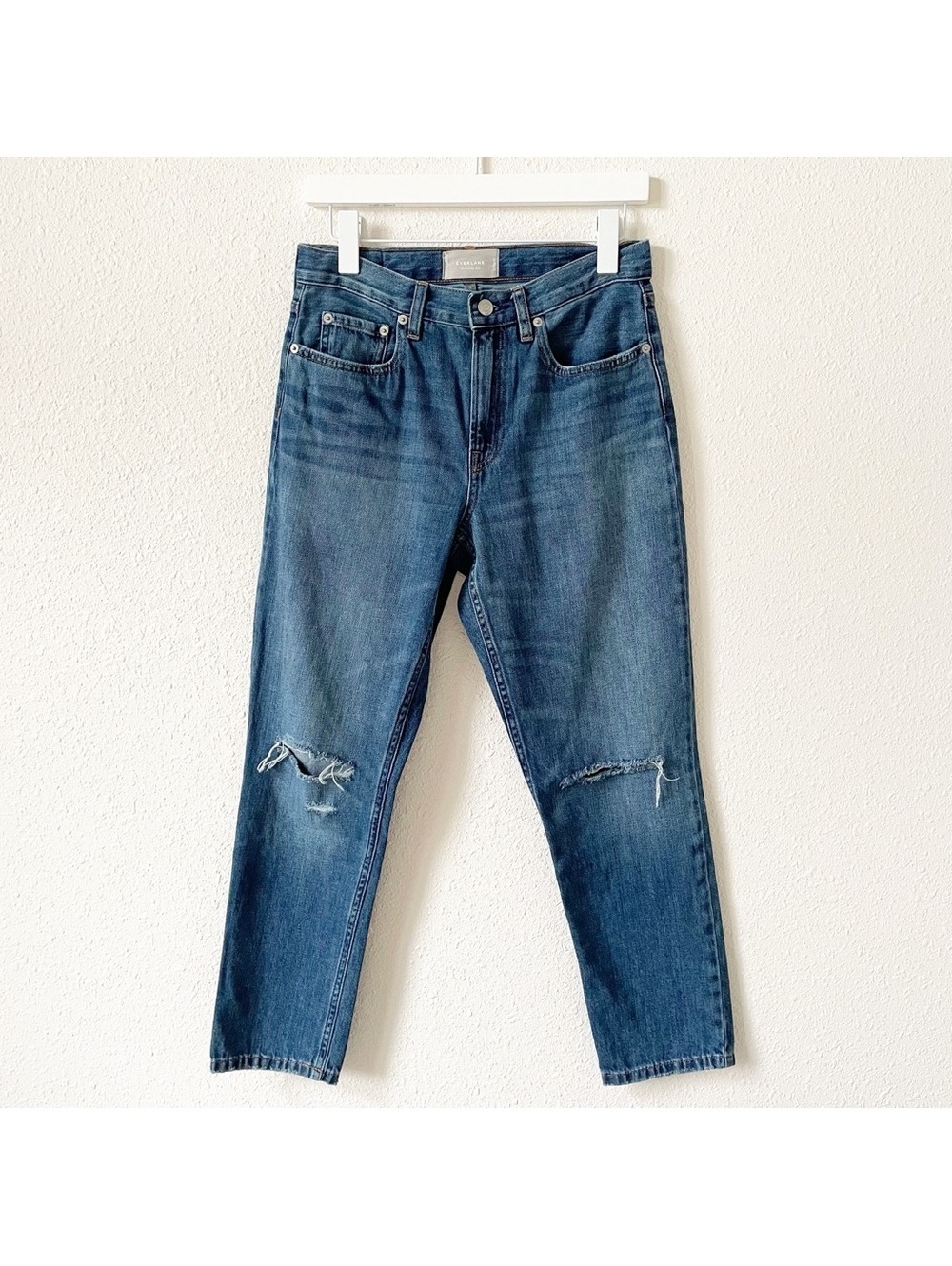 Everlane The Summer Jean Size 26 Regular Medium Wash Distressed Cotton Casual